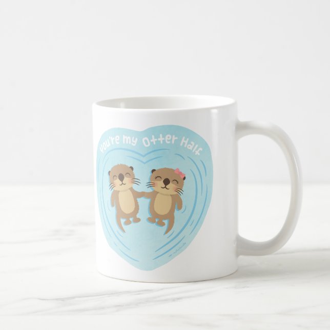 Cute You Are my Otter Half Love Pun Humour Mug (Right)