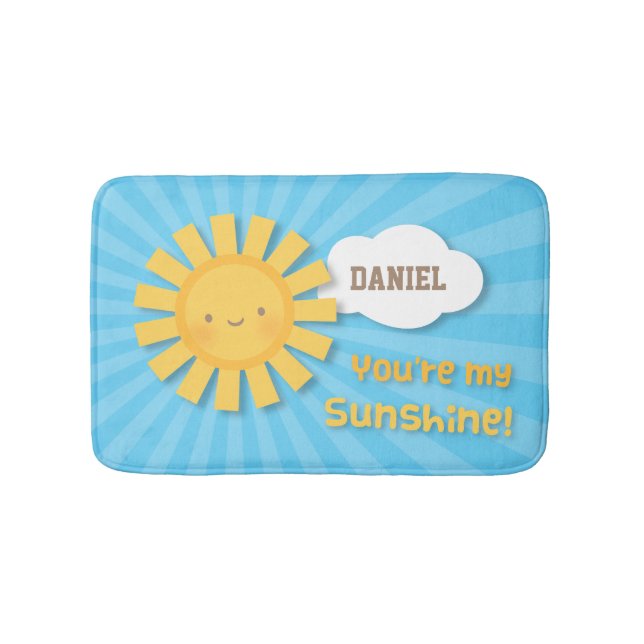 Cute You Are my Sunshine Kids Bathroom mat (Front)