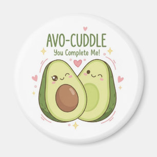 Cute You Complete Me Kawaii Avocado Couple Magnet