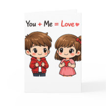 Cute You + Me Love Equation Valentine’s Day Couple