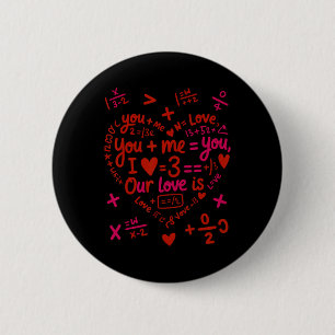 Cute You Plus Me Math Love Equation Valentines Day 2 Inch Round Button