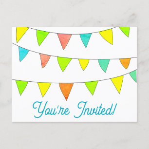 Cute you’re invited happy birthday postcards