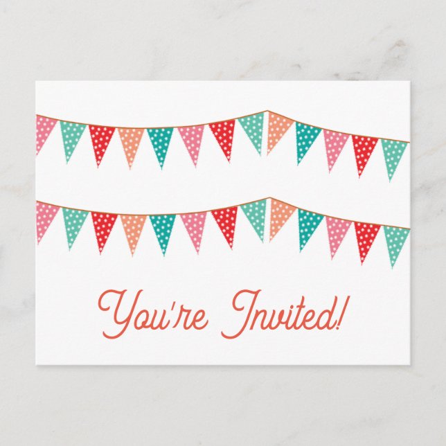 Cute you’re invited happy birthday postcards (Front)
