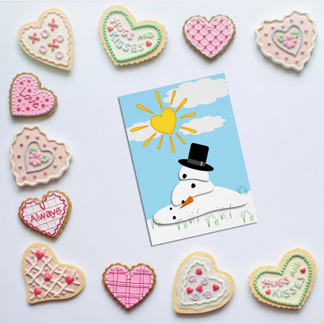 Cute "You Really Melt Me" Snowman Valentine's Card (Creator Uploaded)