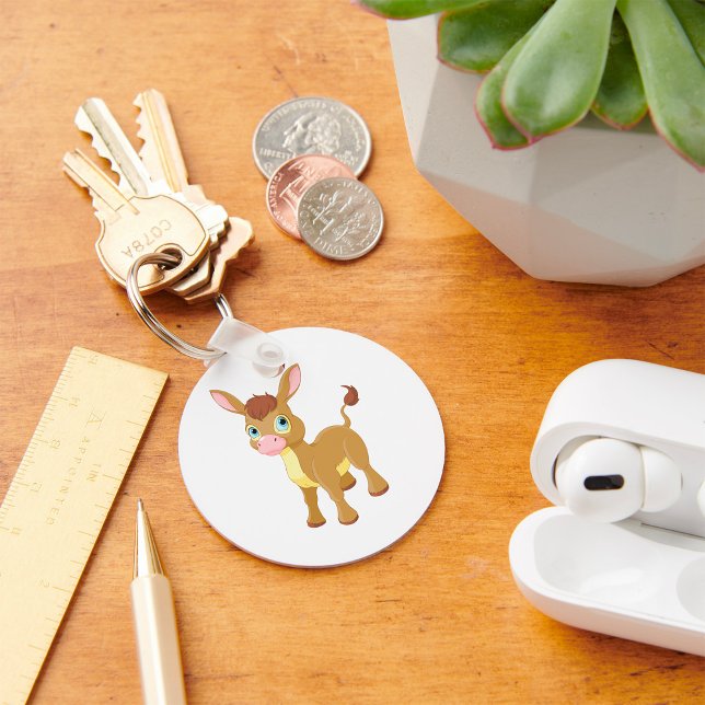 Cute Young Donkey with Big Blue Eyes Keychain (Creator Uploaded)