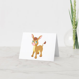 Cute Young Donkey with Big Blue Eyes Thank You Card
