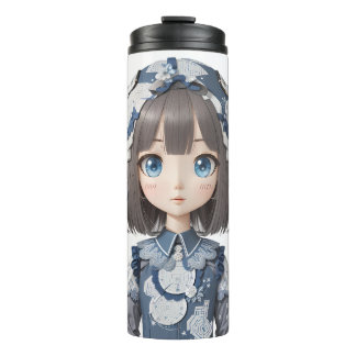 cute young girl - anime theme thermal tumbler