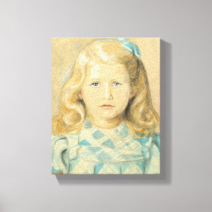 Cute Young Girl With Blonde Hair Canvas Print