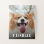 Cute Your dog Name Photo Custom Jigsaw Puzzle<br><div class="desc">Personalize this puzzle with your favourite photo of your pet (dog,  cat,  etc.). A fun gift for the dog lover,  cat lover. Seeing their pet in puzzle form with a special picture is a  welcomed keepsake.</div>