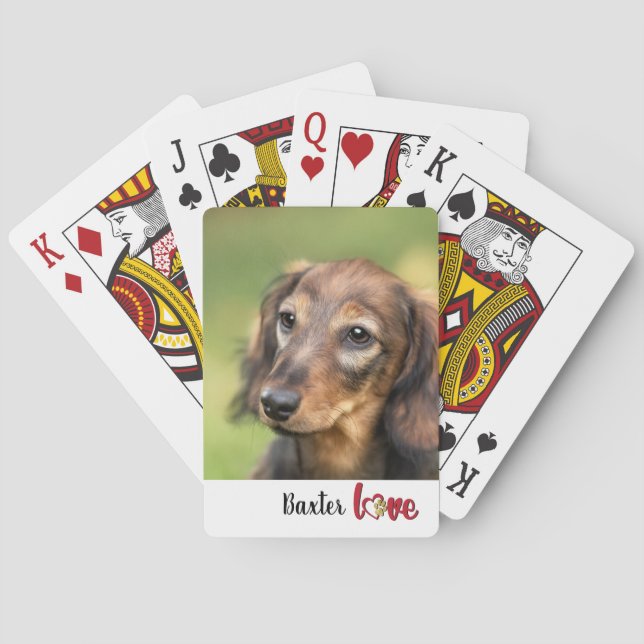 Cute Your Dog Photo Playing Cards (Back)