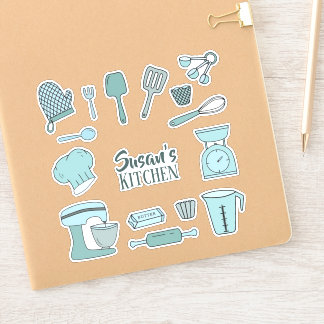 Cute Your Kitchen Blue Bakery Sticker