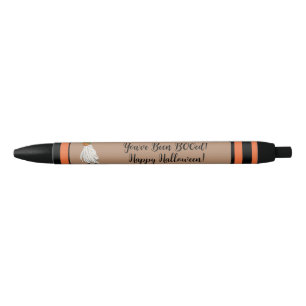Cute You've Been BOOed Halloween Pumpkin Ghost Black Ink Pen