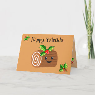 Cute Yule Log Yuletide  Card