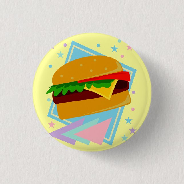 Cute Yummy Burger 1 Inch Round Button (Front)