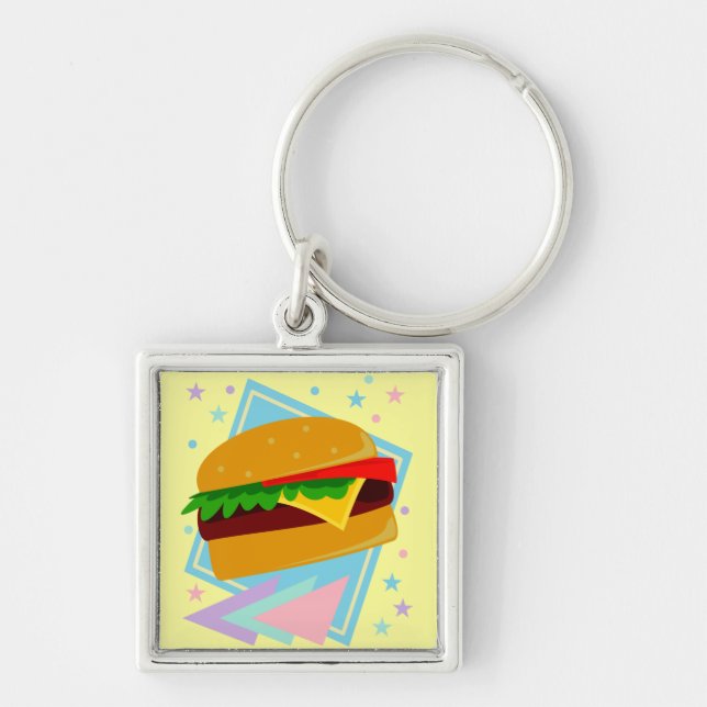Cute Yummy Burger Keychain (Front)