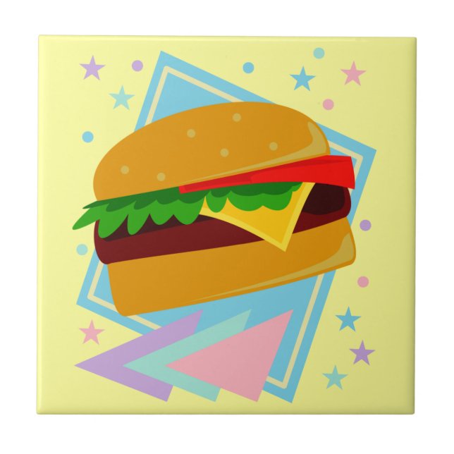 Cute Yummy Burger Tile (Front)