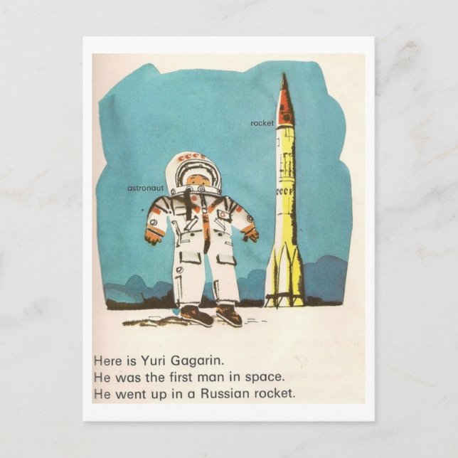 Cute Yuri Gagarin Postcard (Front)