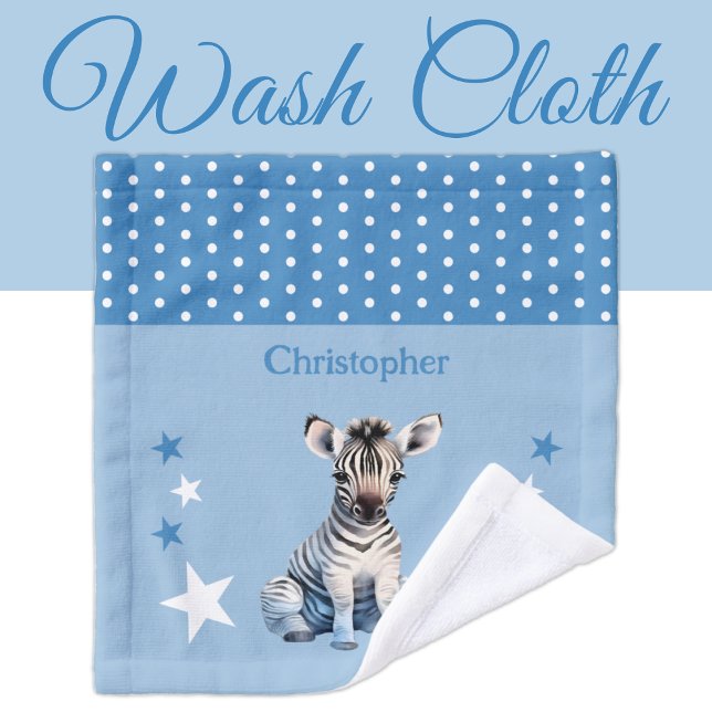 Cute zebra ajouter nom pois étoiles bleu (Créateur téléchargé)