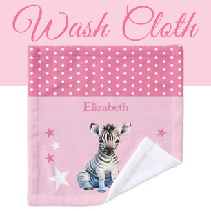 Cute zebra ajouter nom pois étoiles rose