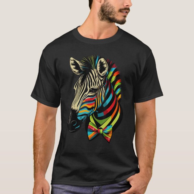 Cute Zebra  Animal on Zebra 2 T-Shirt (Front)