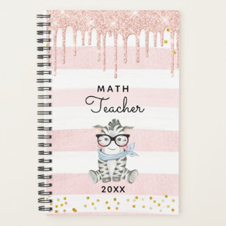 Cute Zebra avec lunettes Math Enseignant Planifica