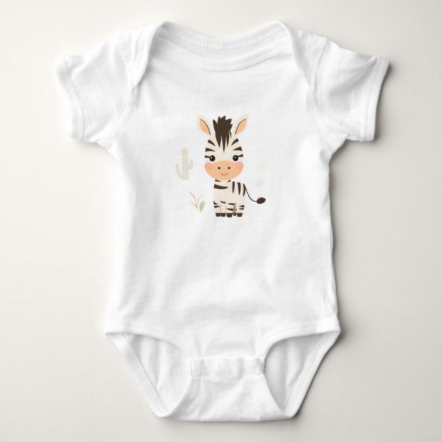 Cute Zebra Baby Jersey Bodysuit (Front)