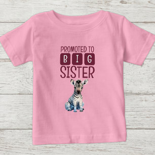 Cute zebra big sister pink baby T-Shirt