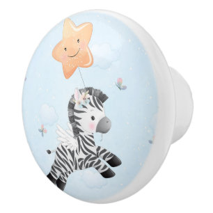 Cute Zebra Butterflies and a Star Ceramic Knob
