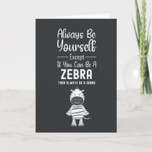 Cute Zebra Cards Funny Animal Cartoon Humor Jungle