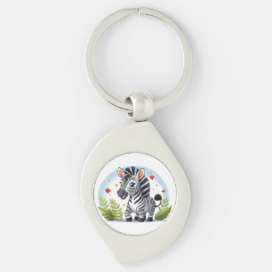 Cute zebra cartoon keychain
