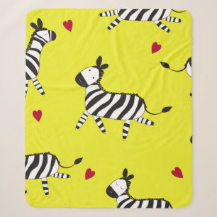Cute Zebra cartoon seamless pattern background ill Sherpa Blanket