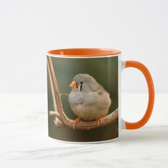 Cute Zebra Finch Songbird Sitting Pretty Mug (Right)