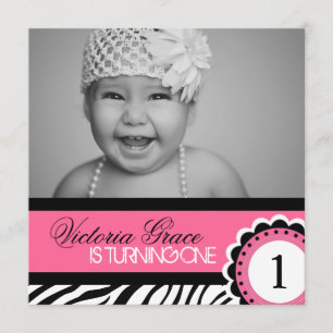 Cute Zebra Imprimer Invitation à la fête d'anniver