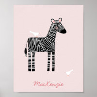 Cute Zebra Name Blush Pink