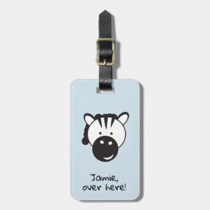 Cute Zebra   Over here   personalized Luggage Tag