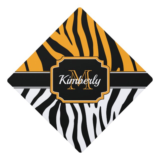 Cute Zebra Print Graduation Cap Topper (Front)