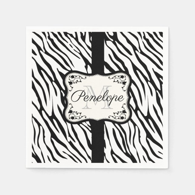 Cute Zebra Print Napkin (Front)