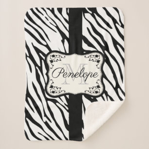 Cute Zebra Print Sherpa Blanket