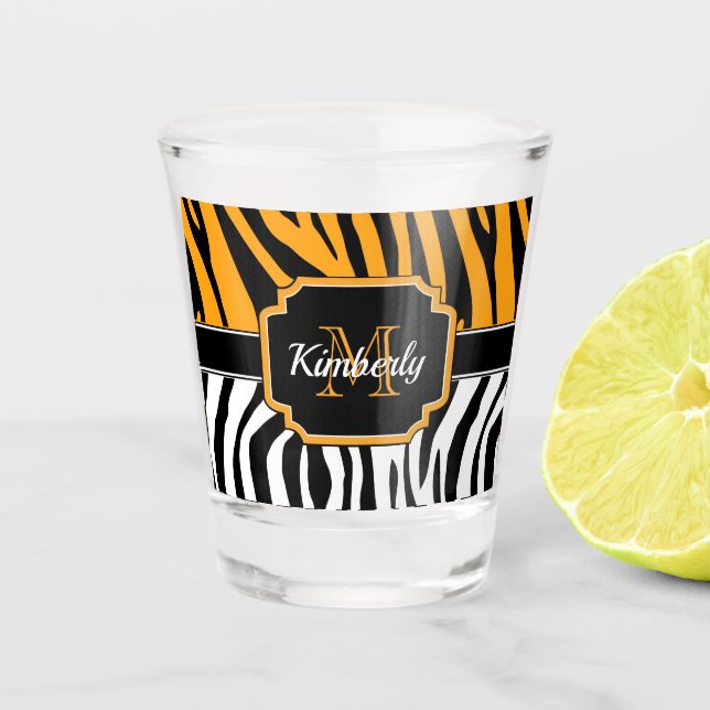 Cute Zebra Print Shot Glass (Front)