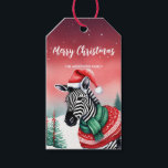 Cute Zebra Safari Santa Christmas party Snow kids Gift Tags<br><div class="desc">Cute Zebra  Safari  Santa Christmas party holiday Snow kids</div>