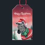 Cute Zebra Safari Santa Christmas party Snow kids Gift Tags<br><div class="desc">Cute Zebra  Safari  Santa Christmas party holiday Snow kids</div>