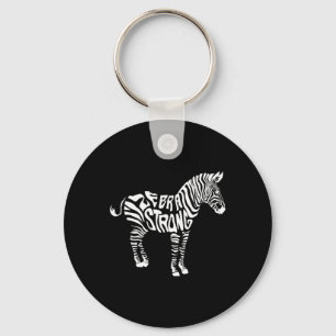Cute Zebra Strong Ehlers Danlos Syndrome Awareness Keychain