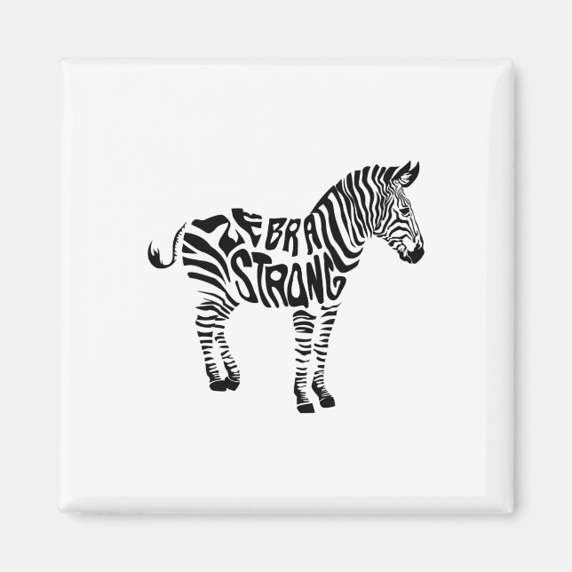 Cute Zebra Strong Ehlers Danlos Syndrome Awareness Magnet (Front)