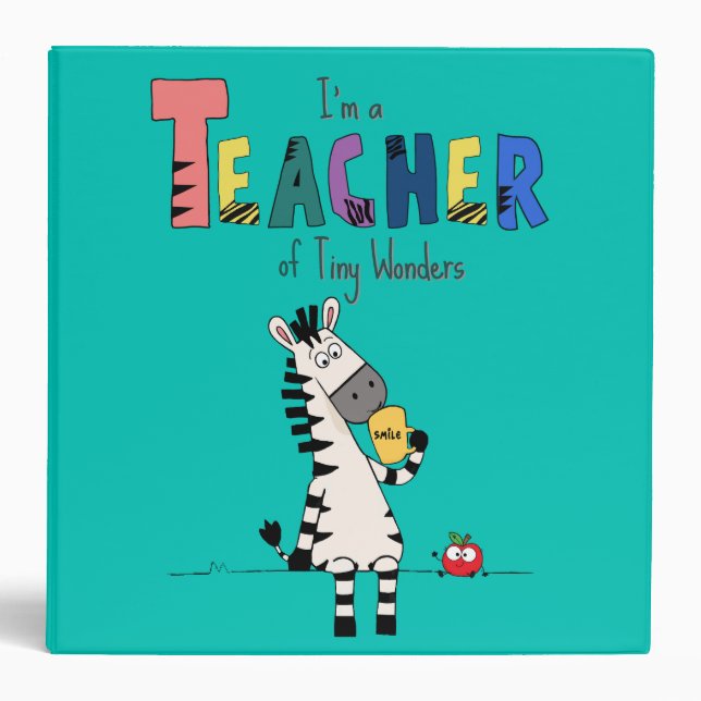 Cute Zebra Teacher  Binder (Front)