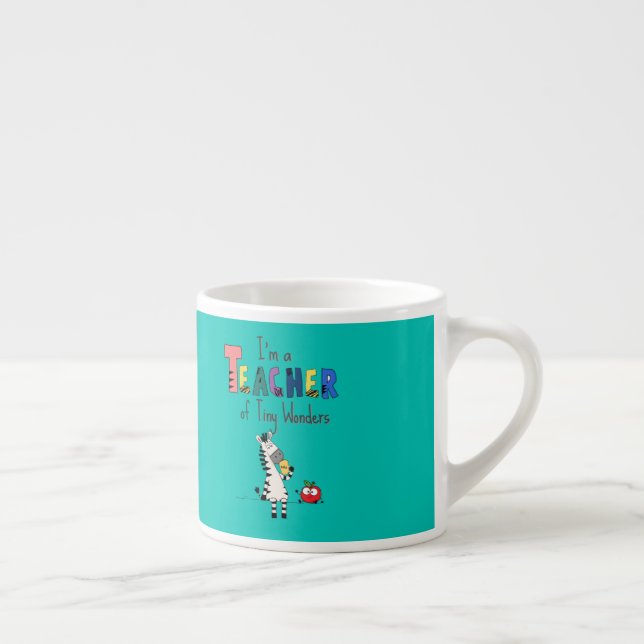 Cute Zebra Teacher  Espresso Cup (Right)