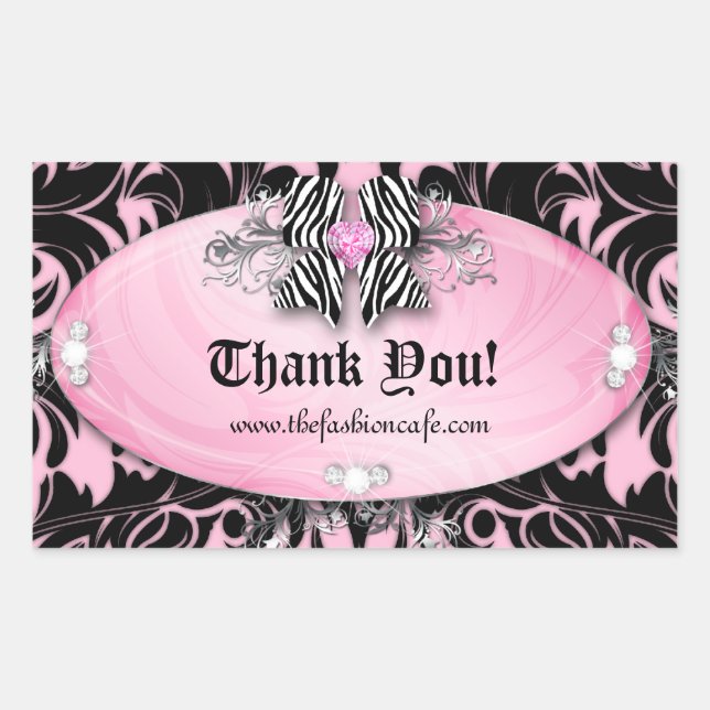 Cute Zebra Valentine's Jewellery Bow Pink Sticker (Front)