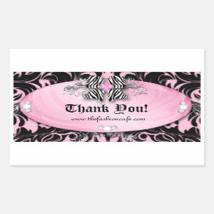 Cute Zebra Valentine's Jewellery Bow Pink Sticker