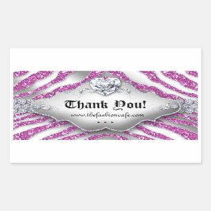 Cute Zebra Valentine's Jewellery Heart Glitter Pin Sticker