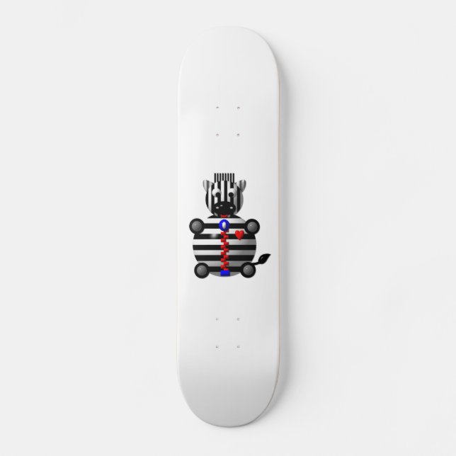 Cute Zebra with Zipper Skateboard (Front)