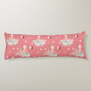 Cute Zen Yoga Meditation Pink Girly Namaste Body Pillow